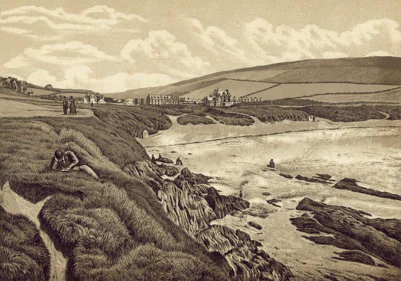 North Devon: Woolacombe Sands (litografia) autorstwa English School