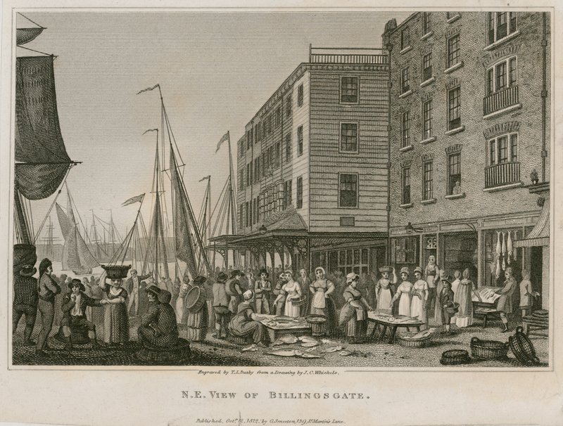 Widok na północno-wschodnią Billingsgate autorstwa English School