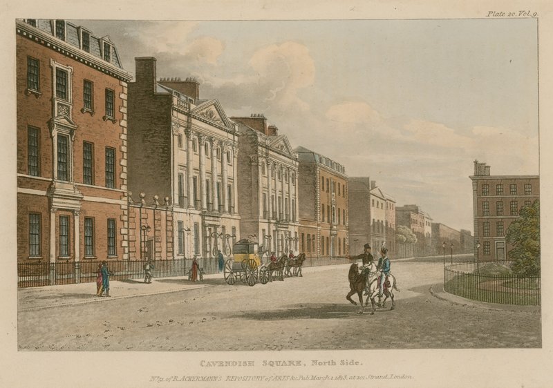 Północna strona Cavendish Square, Londyn autorstwa English School