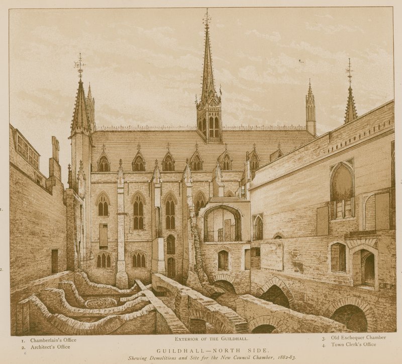 Północna strona Guildhall, Londyn autorstwa English School