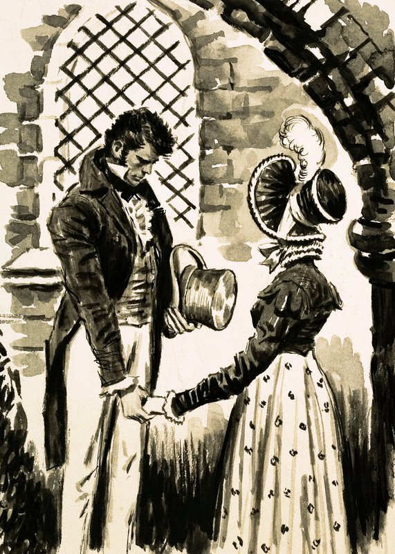 Opactwo Northanger (gwasz na papierze) autorstwa English School