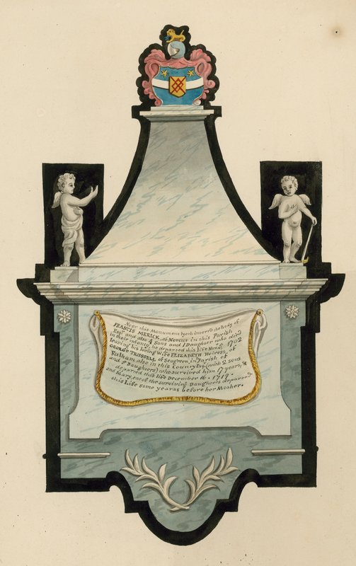 Cmentarz Norwood; grób Franciszka Mericka z Norcut, zmarłego w 1702 r. autorstwa English School