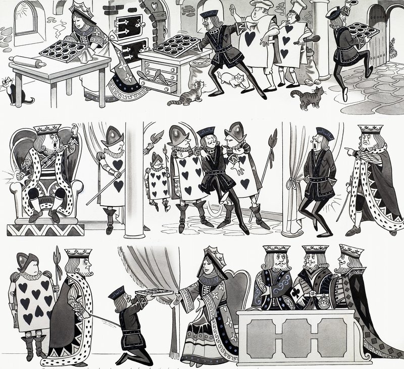Ilustracja do rymowanki: Królowa kier autorstwa English School