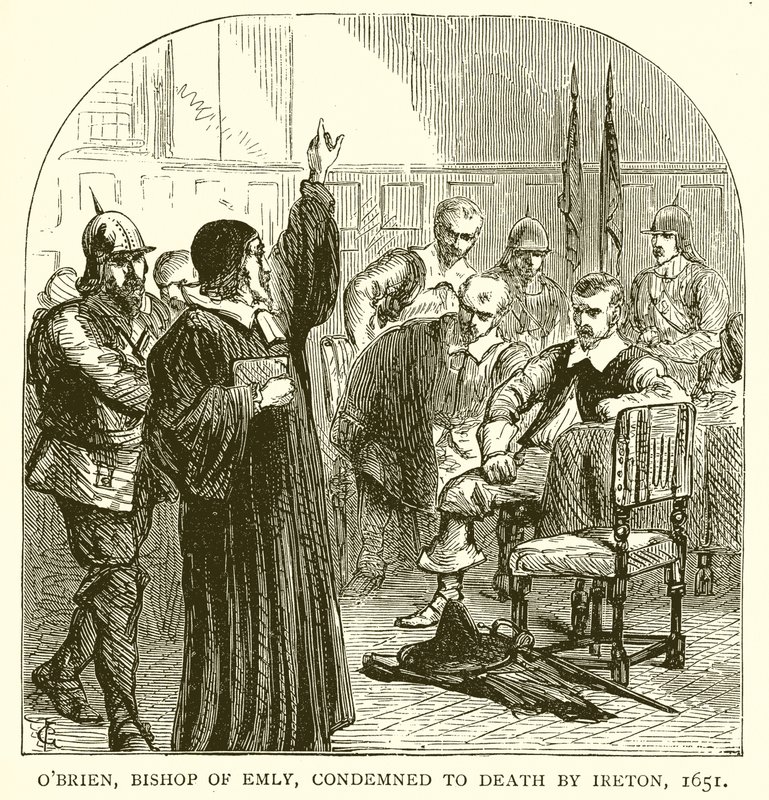 OBrien, biskup Emly, skazany na śmierć przez Iretona, 1651 autorstwa English School