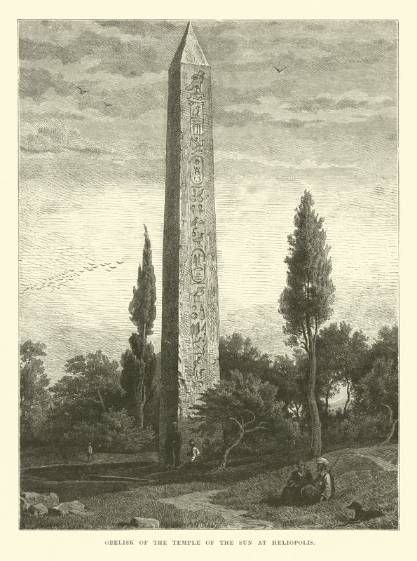 Obelisk Świątyni Słońca w Heliopolis autorstwa English School
