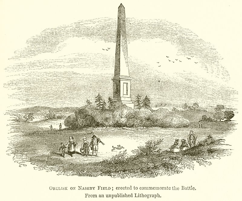 Obelisk na Polu Naseby; Wzniesiony dla upamiętnienia bitwy autorstwa English School