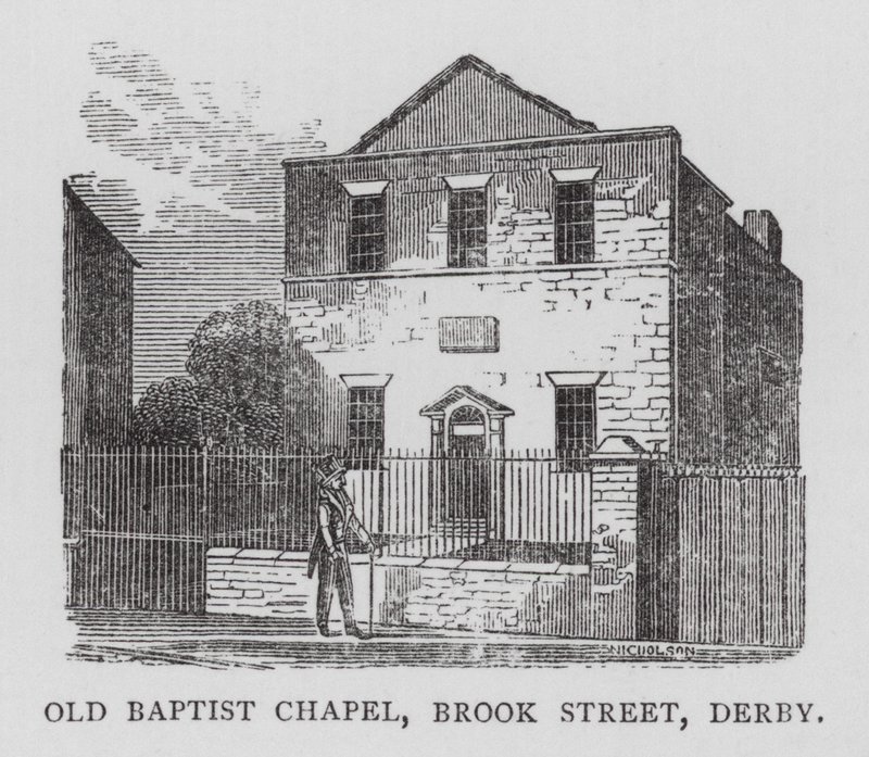 Stara Kaplica Baptystów, Brook Street, Derby (rycina) autorstwa English School