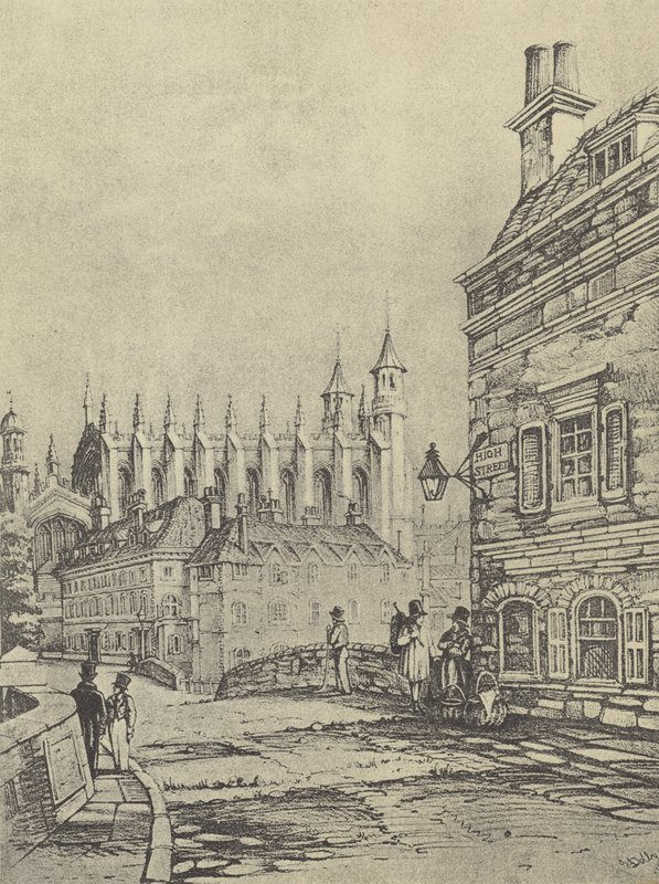 Stary most Barnes Pool, 1838 (wklęsłodruk) autorstwa English School