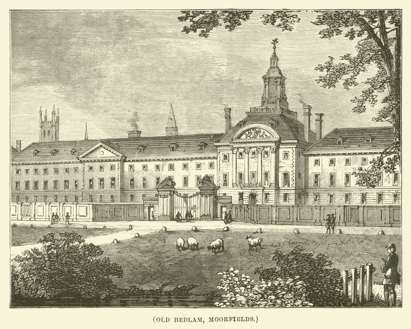 Old Bedlam, Moorfields (grawerunek) autorstwa English School