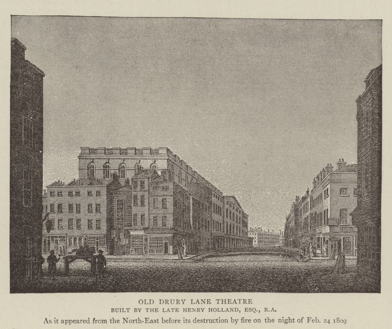 Teatr Old Drury Lane (grawerowanie) autorstwa English School
