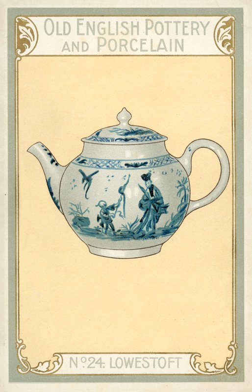 Staroangielska ceramika i porcelana: Lowestoft (kolorowa litografia) autorstwa English School