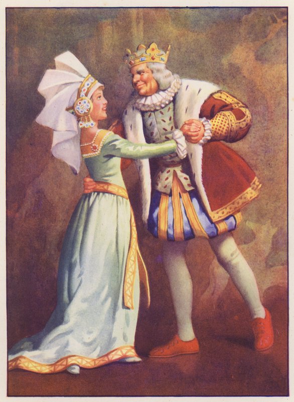 Old King Cole i Kopciuszek (kolorowa litografia) autorstwa English School
