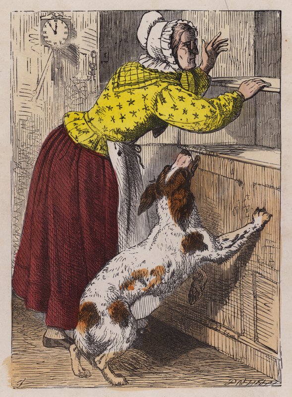 Old Mother Hubbard (kolorowy grawerunek) autorstwa English School