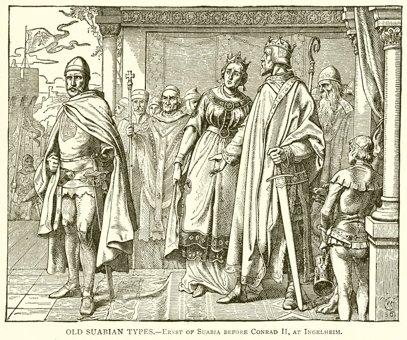 Stare typy szwabskie.--Ernst szwabski przed Konradem II, w Ingelheim autorstwa English School