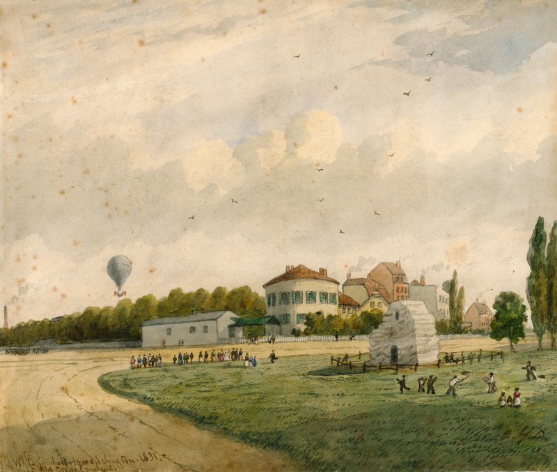 Old White Conduit House, Pentonville, Londyn; malowanie (wc na papierze) autorstwa English School
