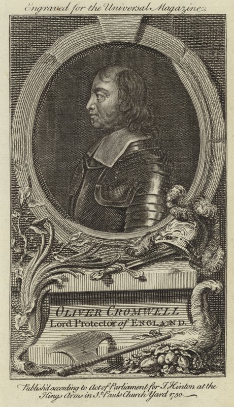 Oliver Cromwell, Lord Protektor Anglii autorstwa English School