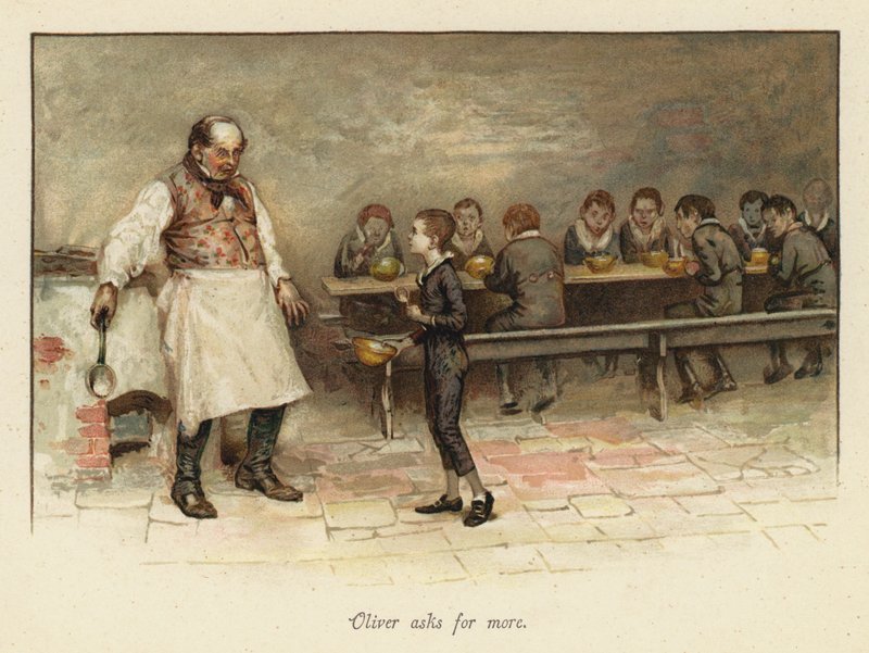 Oliver prosi o więcej (chromolitho) autorstwa English School