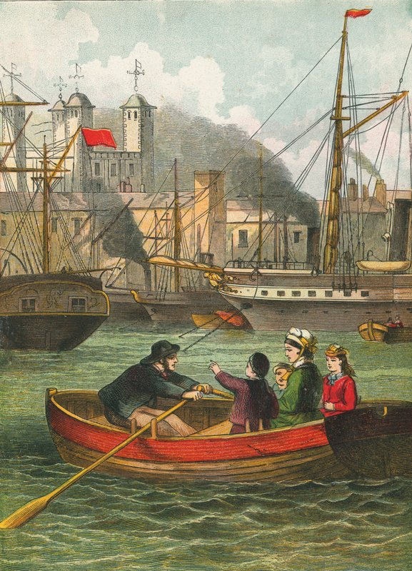 Na Tamizie przy Tower of London autorstwa English School