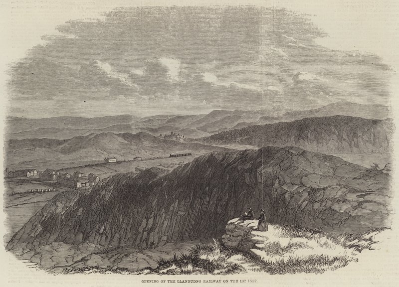 Otwarcie Kolei Llandudno w 1 Bm (grawerowanie) autorstwa English School
