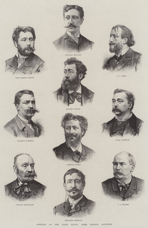 Otwarcie Salonu Paryskiego Niektórzy malarze francuscy (grafika) autorstwa English School