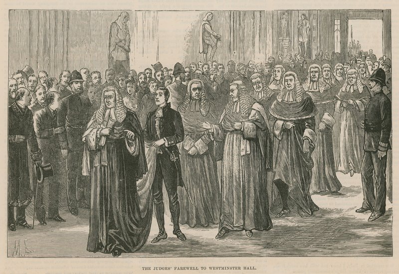 Otwarcie Royal Courts of Justice: Sędziowie żegnają Westminster Hall autorstwa English School