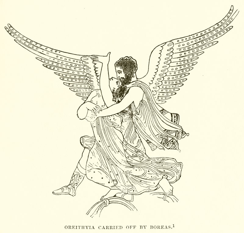 Oreithyia porwana przez Boreas autorstwa English School