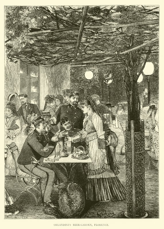 Ogródek piwny Orlandints, Florencja autorstwa English School
