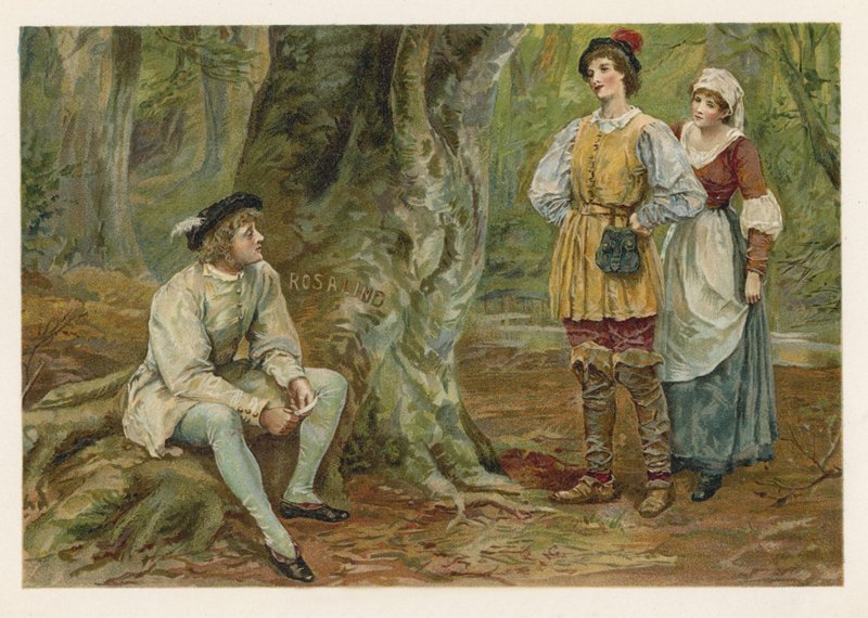 Orlando i Rosalind w „Jak ci się podoba” autorstwa English School
