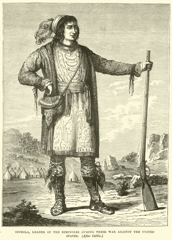 Osceola, przywódca Seminoles podczas wojny ze Stanami Zjednoczonymi autorstwa English School