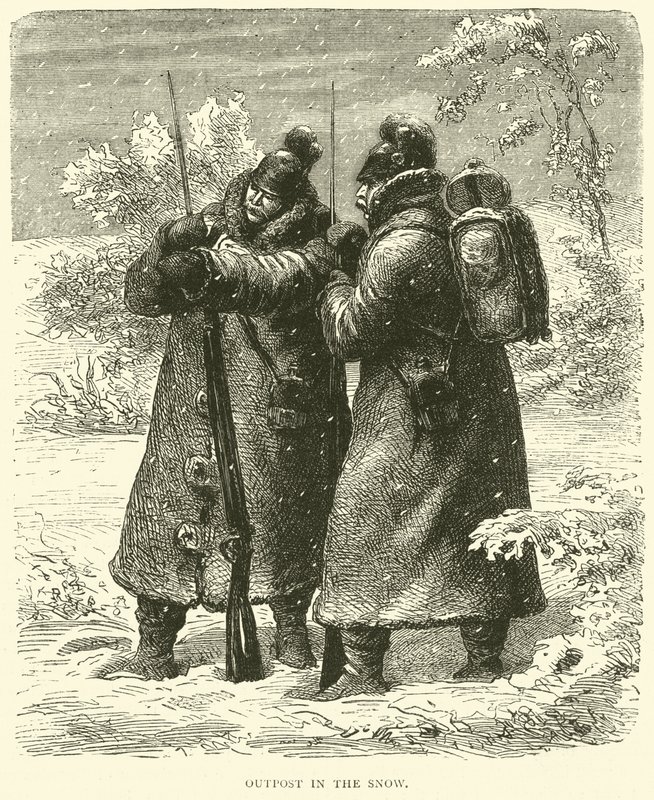 Posterunek w śniegu, październik 1870 autorstwa English School