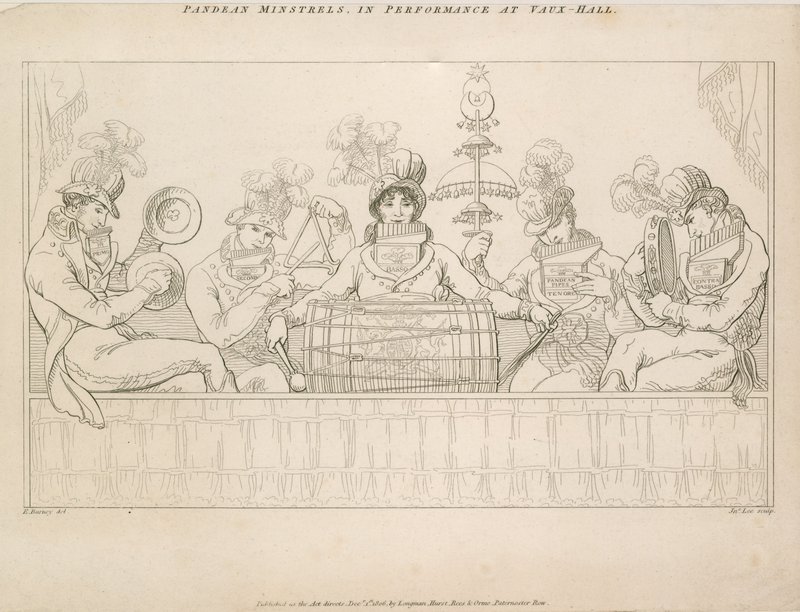 Padean Minstrels podczas występu w Vauxhall Gardens w Londynie autorstwa English School