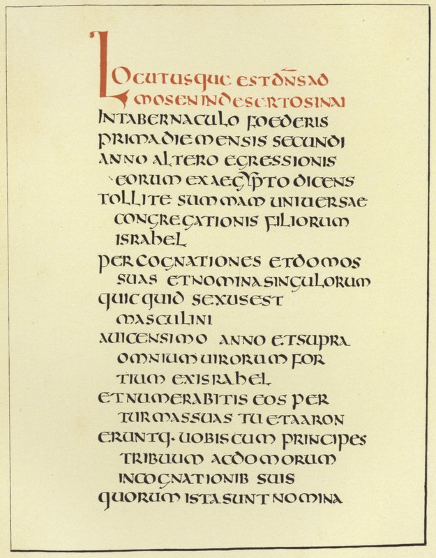 Strona z amiatyńskiej Biblii łacińskiej autorstwa English School