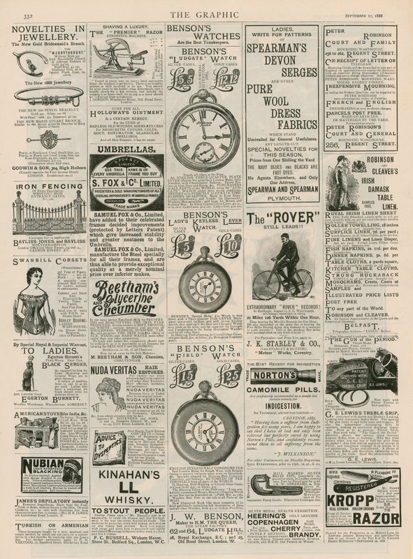 Strona reklamy z The Graphic, 22 września 1888 autorstwa English School