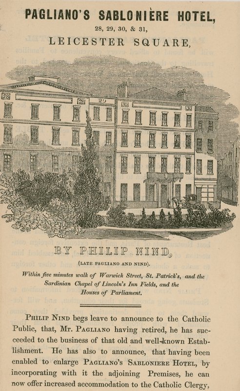 Paglianos Sabloniere Hotel, Leicester Square, Londyn autorstwa English School
