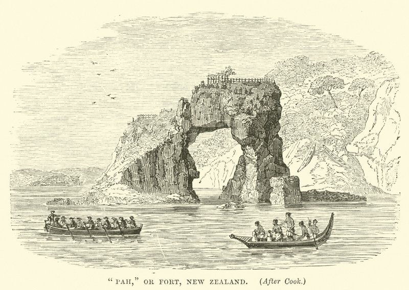 Pah, czyli fort, Nowa Zelandia, po Cook autorstwa English School