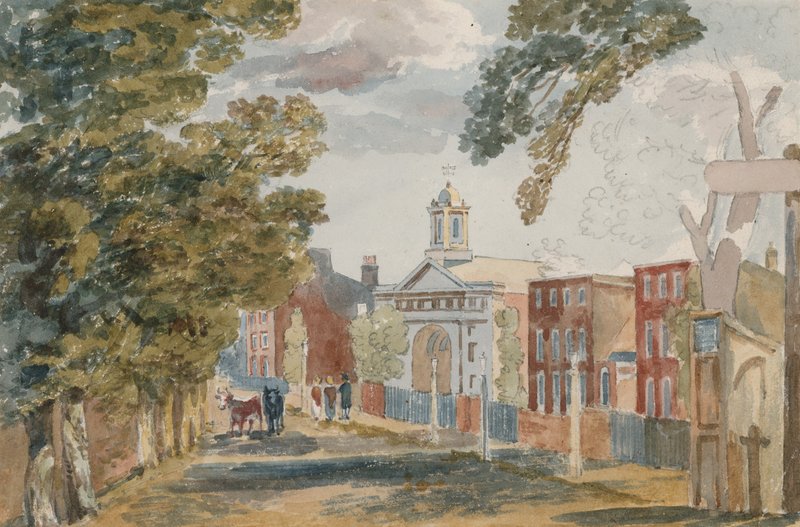 Palace Court, New Kensington Gardens, Londyn (wc na papierze) autorstwa English School
