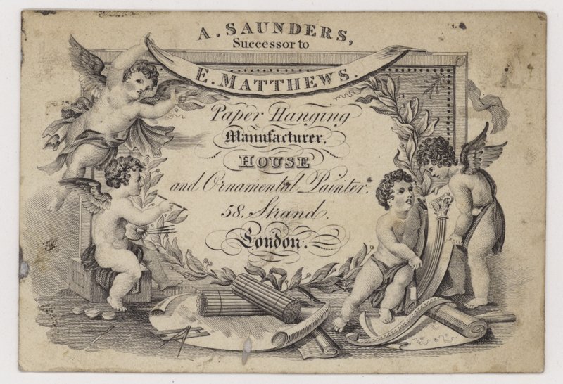 Paper Stainers, Saunders, karta handlowa autorstwa English School