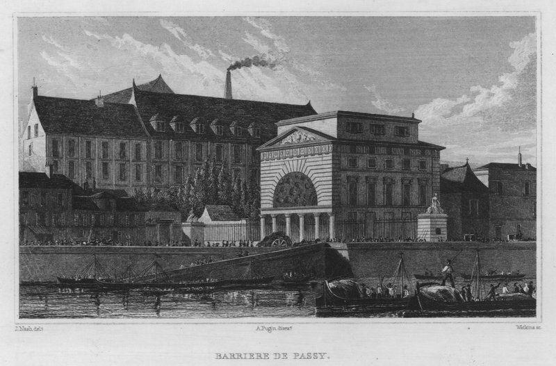 Paryż, Barriere De Passy (grafika) autorstwa English School