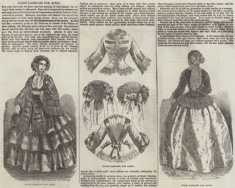 Paris Fashions na kwiecień (grawerowanie) autorstwa English School