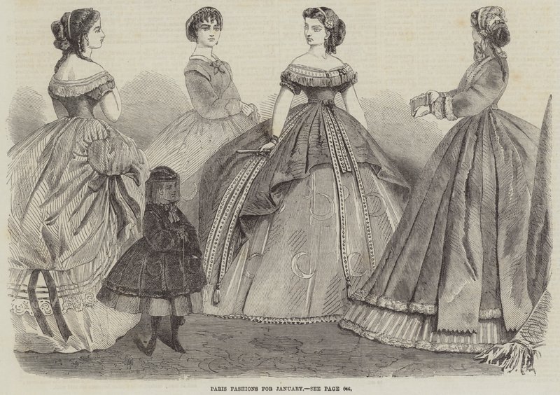 Paris Fashions na styczeń (grawerowanie) autorstwa English School