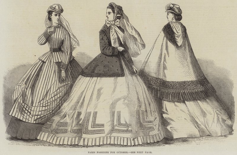 Paris Fashions na październik (grawerowanie) autorstwa English School