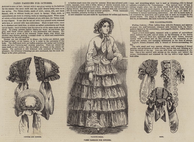 Paris Fashions na październik (grawerowanie) autorstwa English School