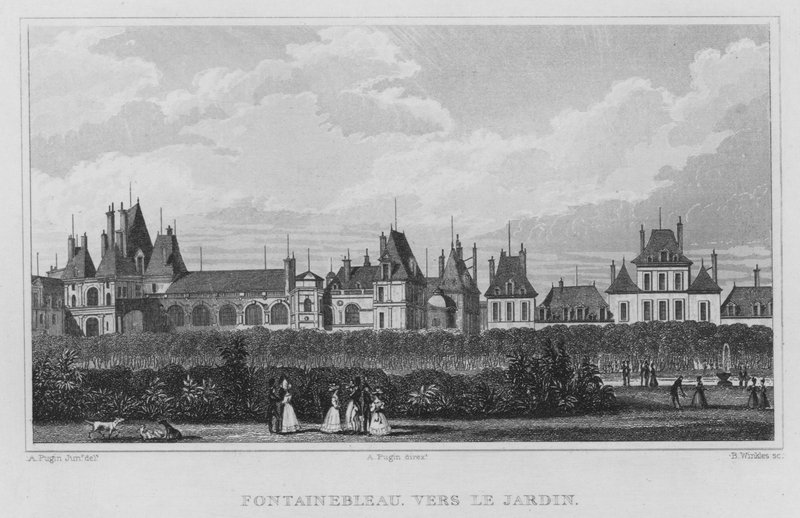 Paryż, Fontainebleau, W stronę ogrodu (ryba) autorstwa English School