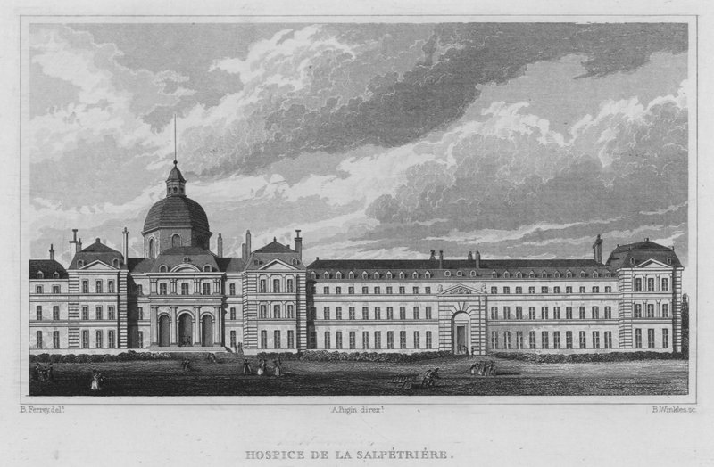 Paryż, Hospicjum De La Salpetriere (grafika) autorstwa English School