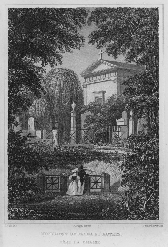 Paryż, Pomnik Talmy i innych, Pere La Chaise (rycina) autorstwa English School