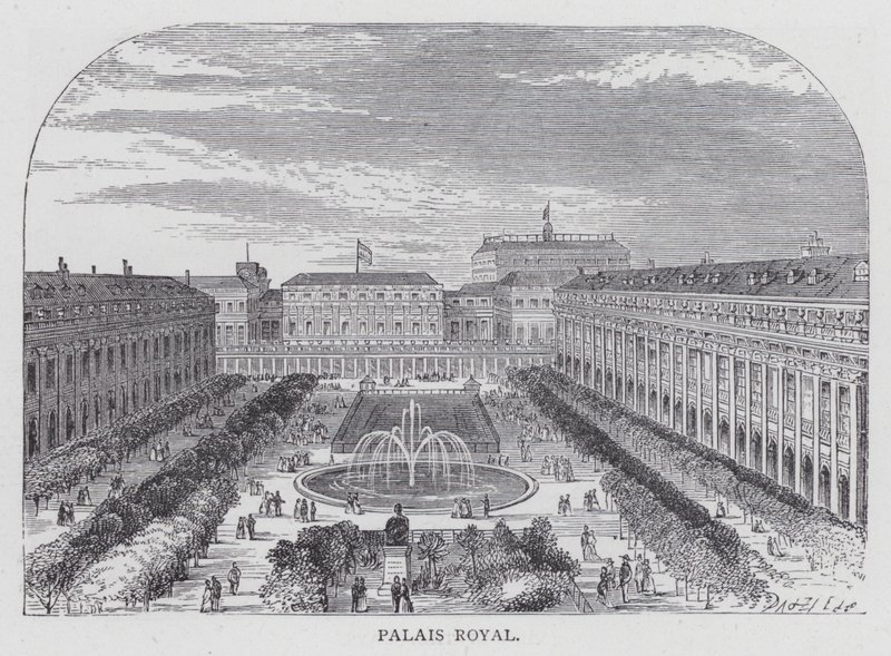Paryż, Palais Royal (grafika) autorstwa English School