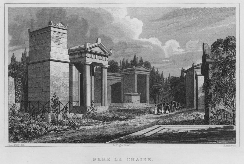 Paryż, Pere La Chaise (grafika) autorstwa English School