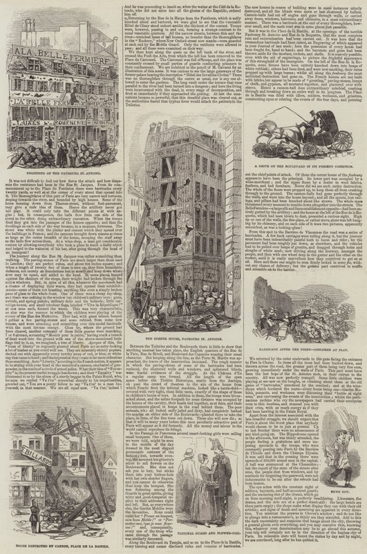 Paryż po powstaniu (rycina) autorstwa English School