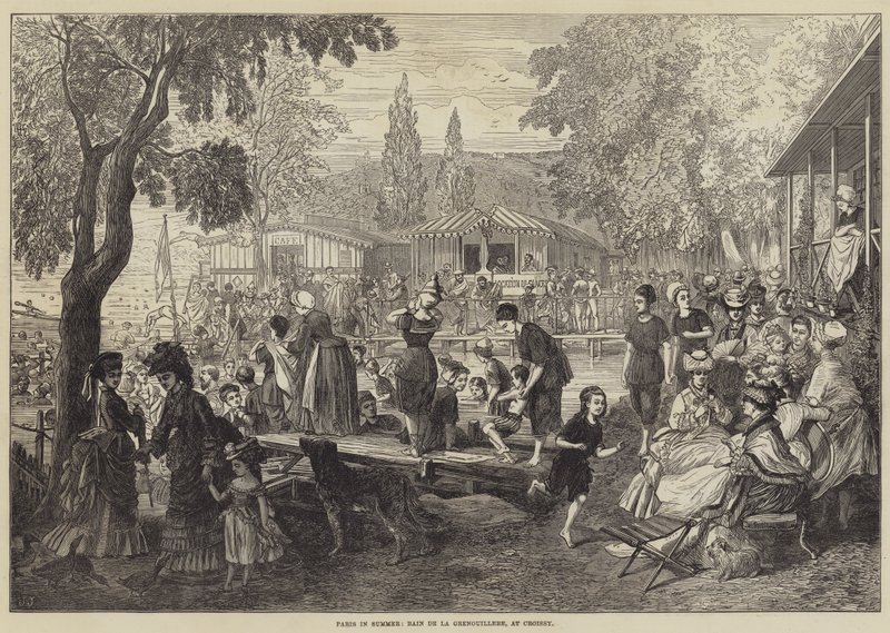 Paryż latem, Bain de la Grenouillere, przy Croissy autorstwa English School