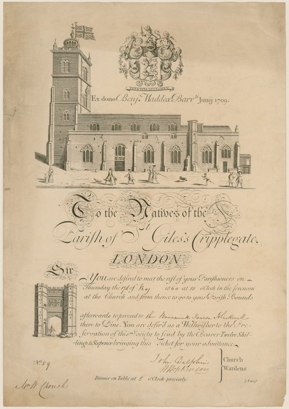 Parafia Św. Idziego Cripplegate, pokonywanie granic, zaproszenie, 1860 autorstwa English School
